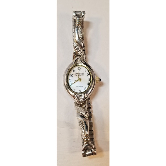 Vtg Bill Blass Embass By Gruen Women’s Watch Silver Tone Ladies Wristwatch - Picture 3 of 7